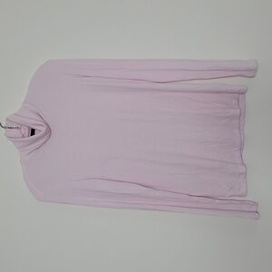 ATM NWOT Large Pale Pink Ribbed Long Sleeve Minimalist Neutral Turtleneck Top